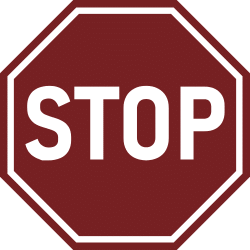 Dark red stop sign graphic