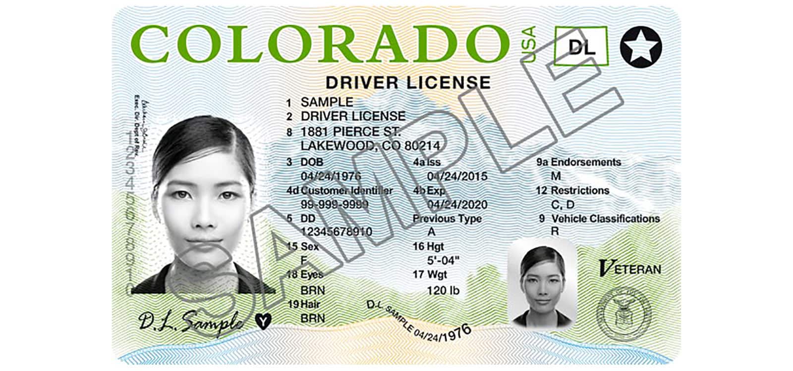 REAL ID Colorado Sample